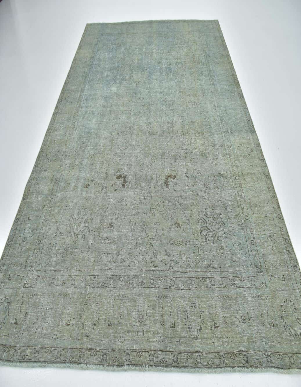 Slate Gray 7' 10 x 11' Hand Knotted Ultra Vintage Persian Wool Rug