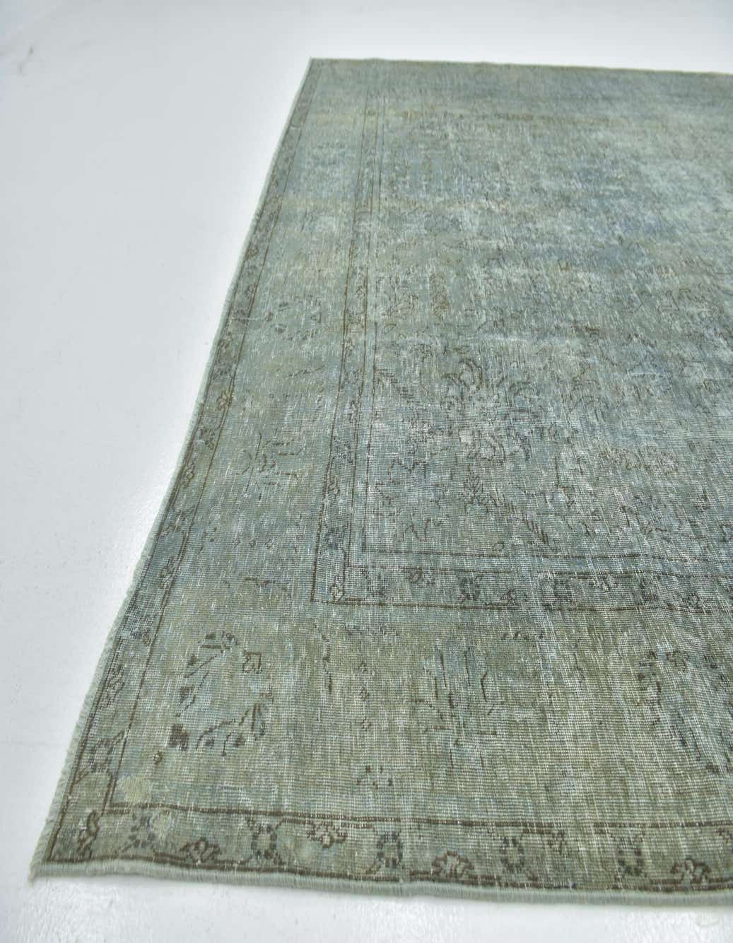 Slate Gray 7' 10 x 11' Hand Knotted Ultra Vintage Persian Wool Rug