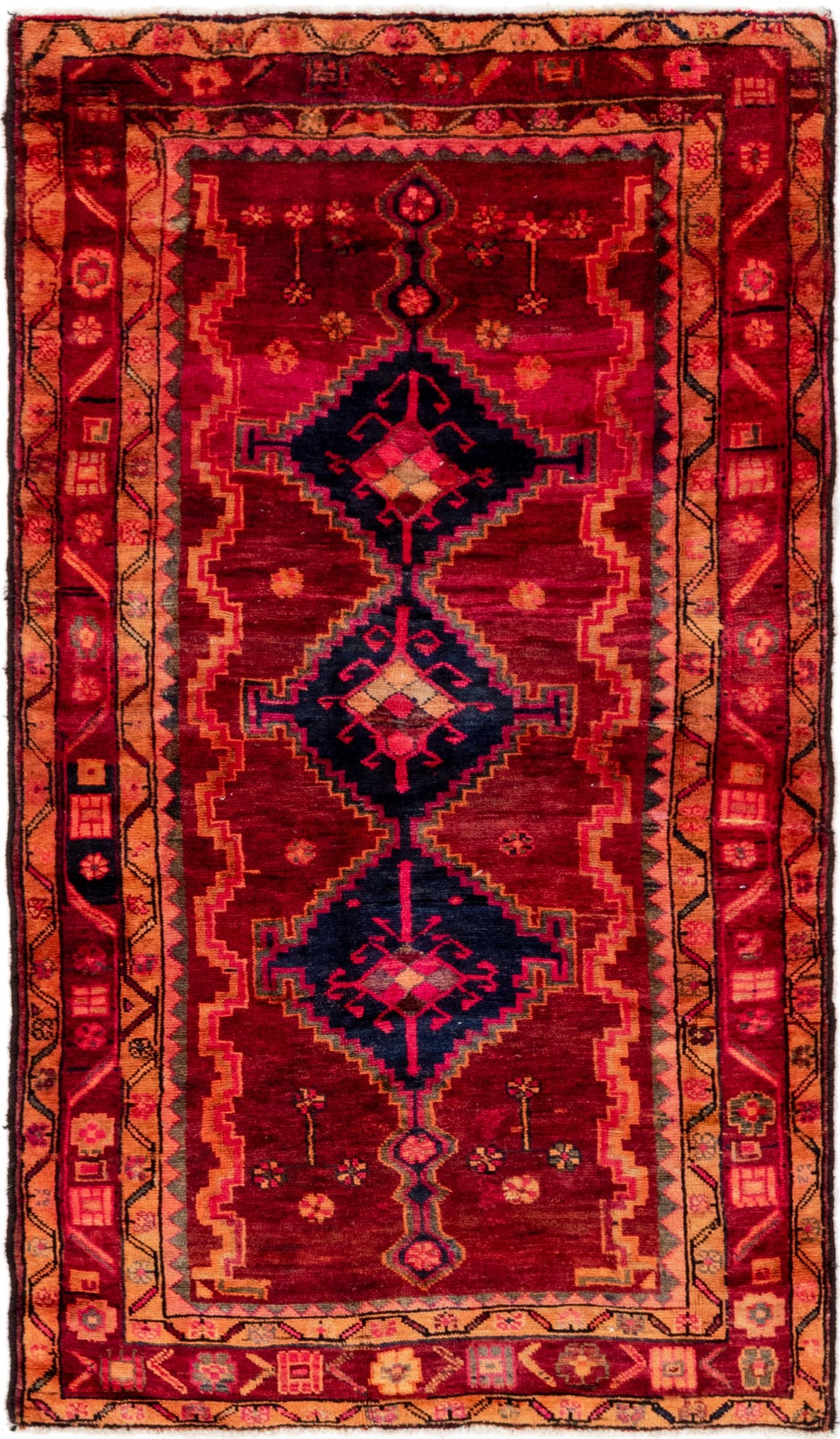 Burgundy 4' 3 x 7' Shiraz Persian Rug