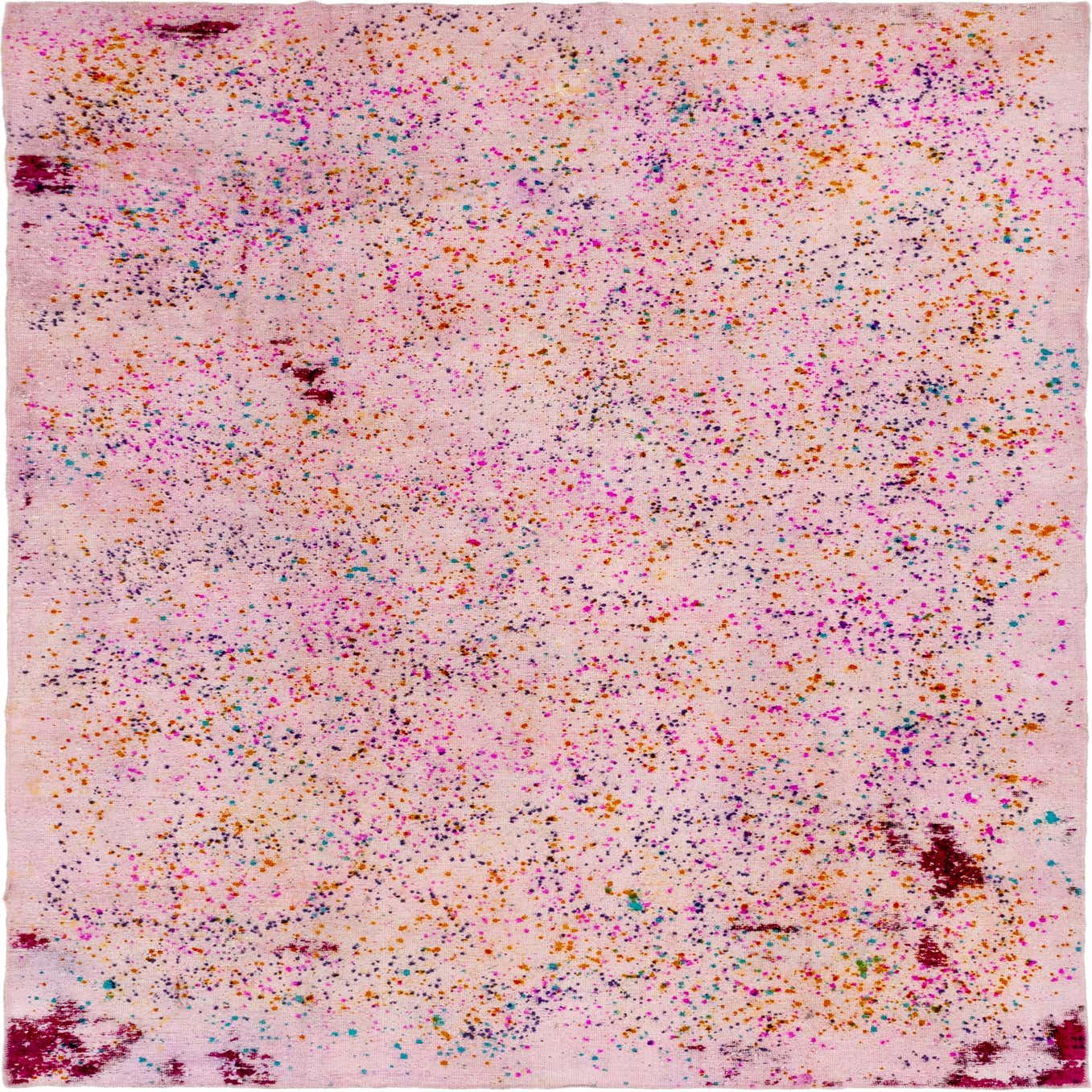 Pink 6' 7 x 10' Hand Knotted Ultra Vintage Persian Wool Rug