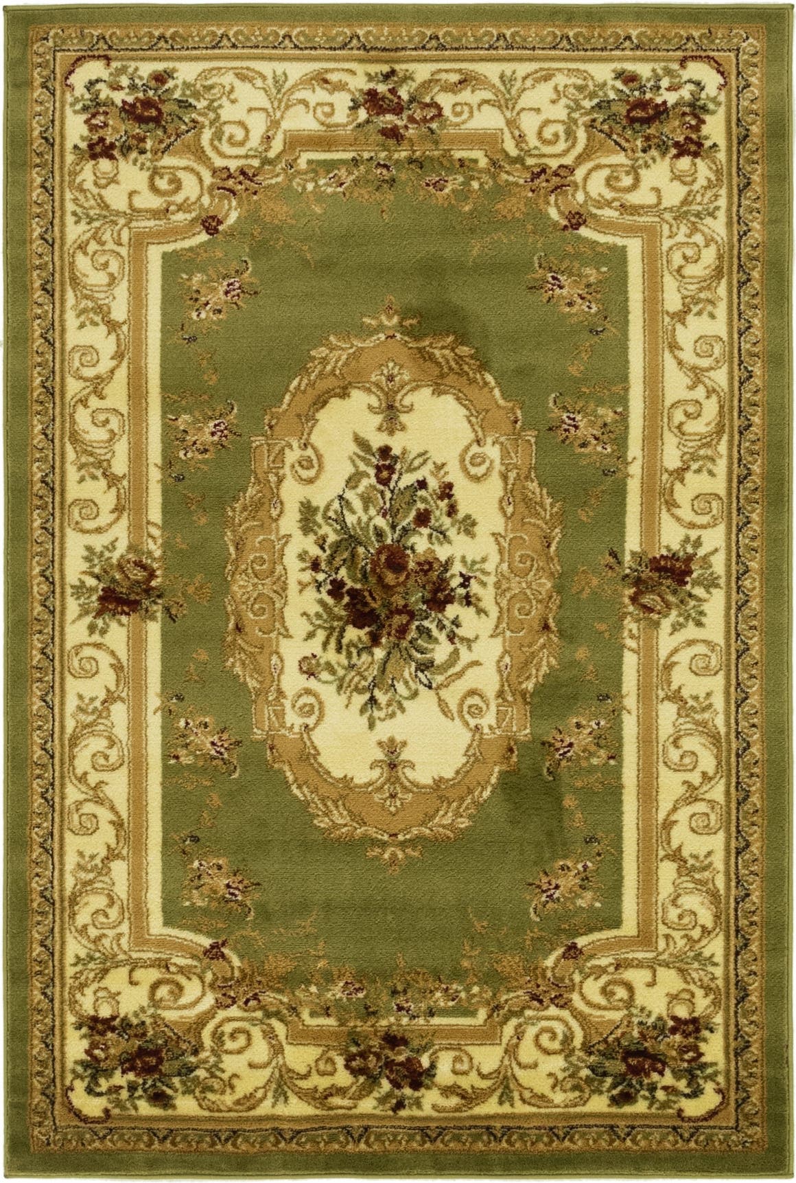 Sage Green 125cm x 185cm Classic Aubusson Rug AU Rugs