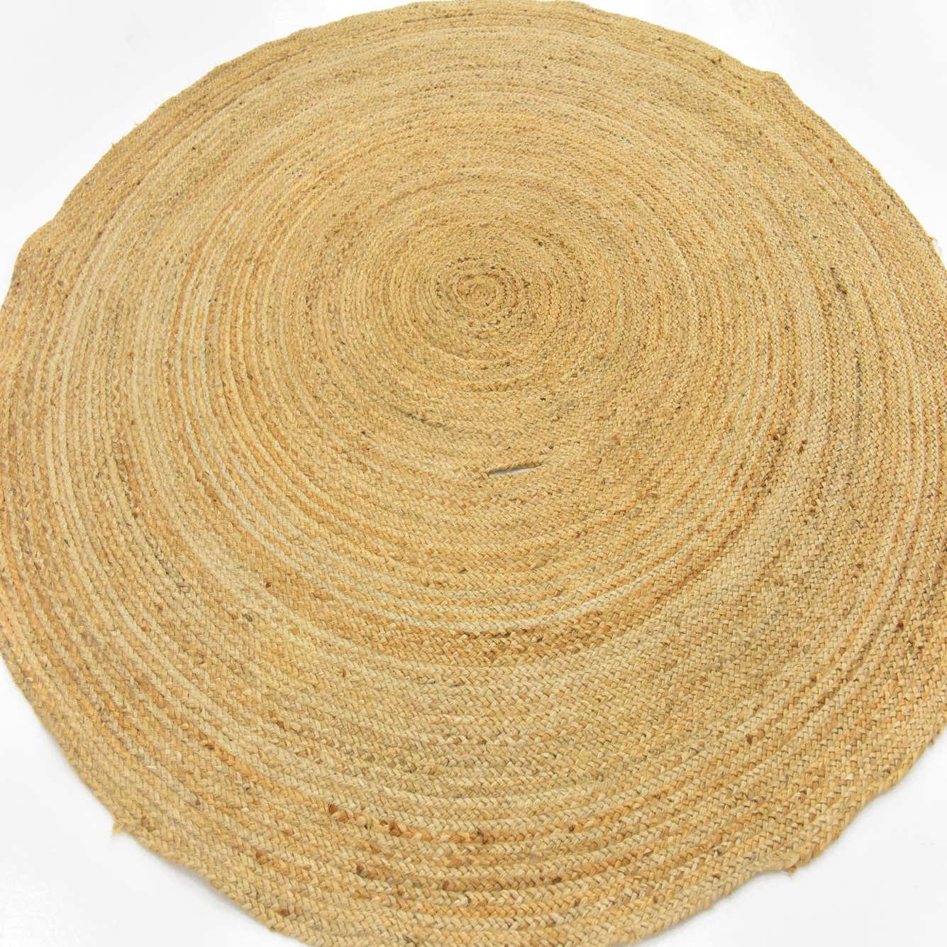 Natural 245cm x 245cm Braided Jute Round Rug AU Rugs