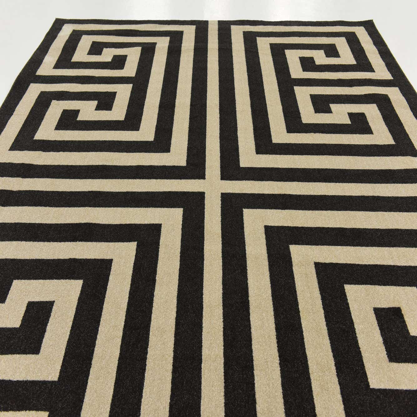 Black 9' x 12' Greek Key Rug eSaleRugs