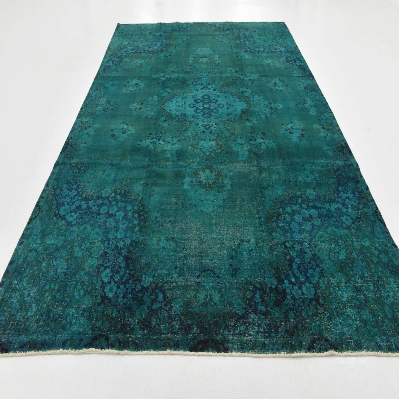 Hunter Green 245cm x 378cm Ultra Vintage Persian Rug AU Rugs