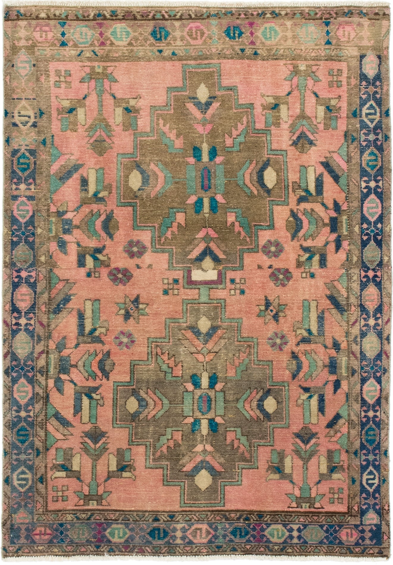 117cm x 168cm Ultra Vintage Persian Rug