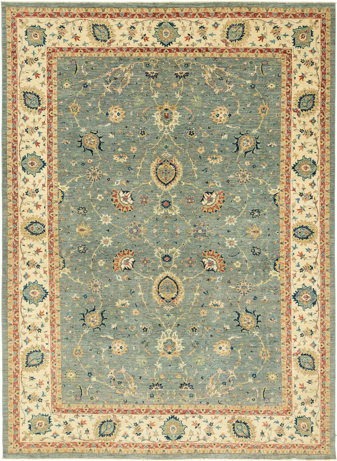 Light Blue 10' x 13' 10 Peshawar Ziegler Rug eSaleRugs