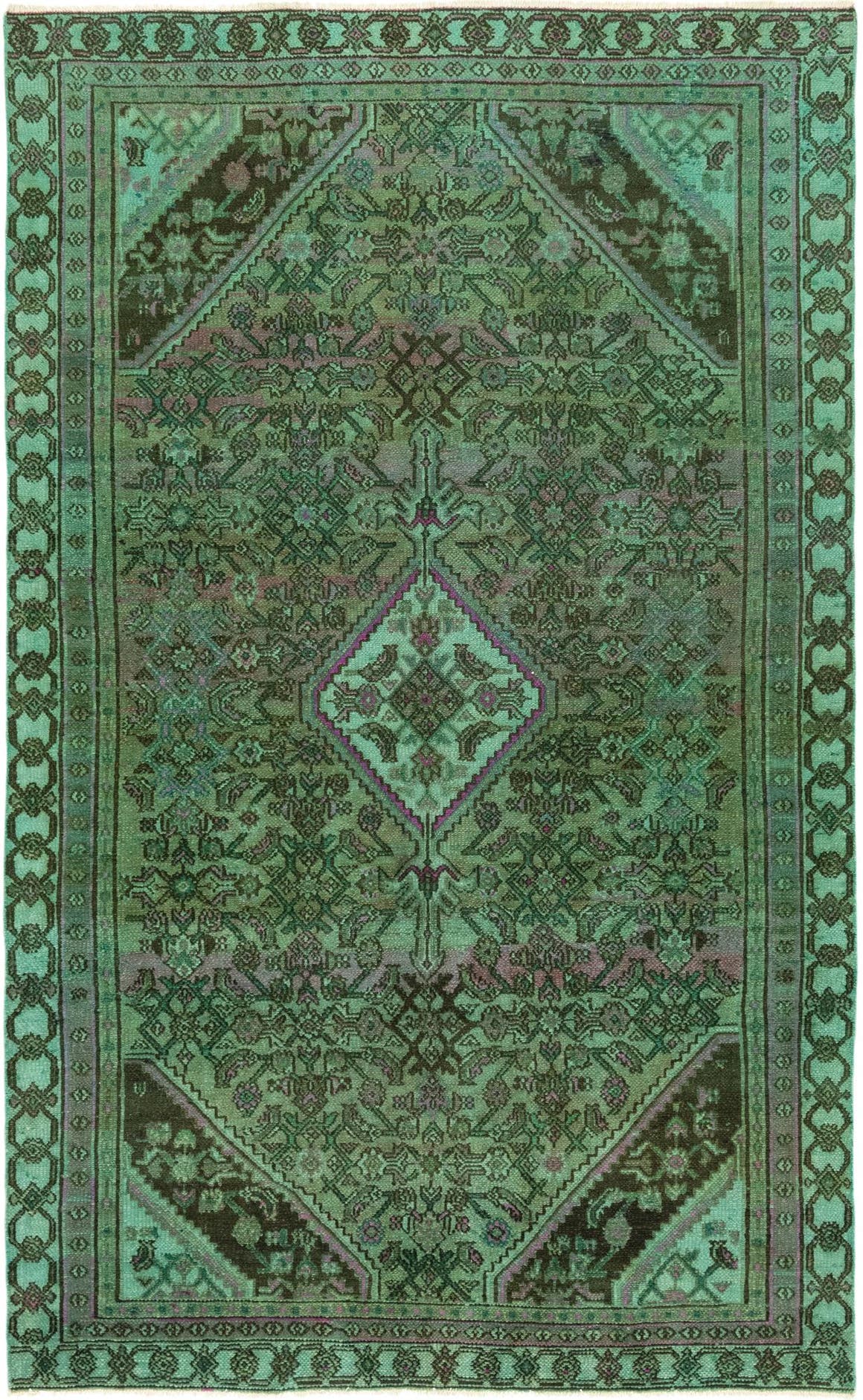 Dark Green 5' 10 x 9' 9 Ultra Vintage Persian Rug