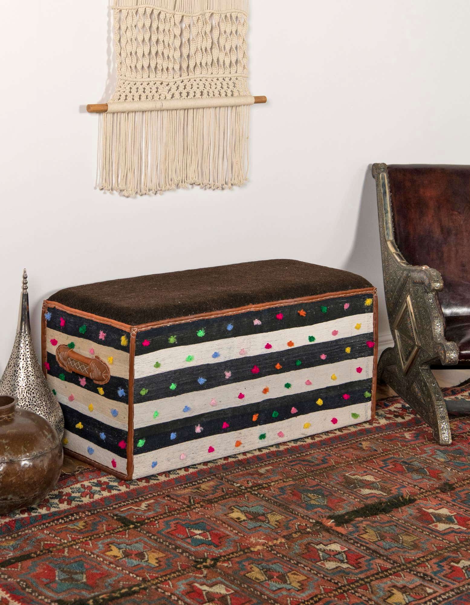 1' 7 x 3' 5 Hand Knotted Furniture Trunk