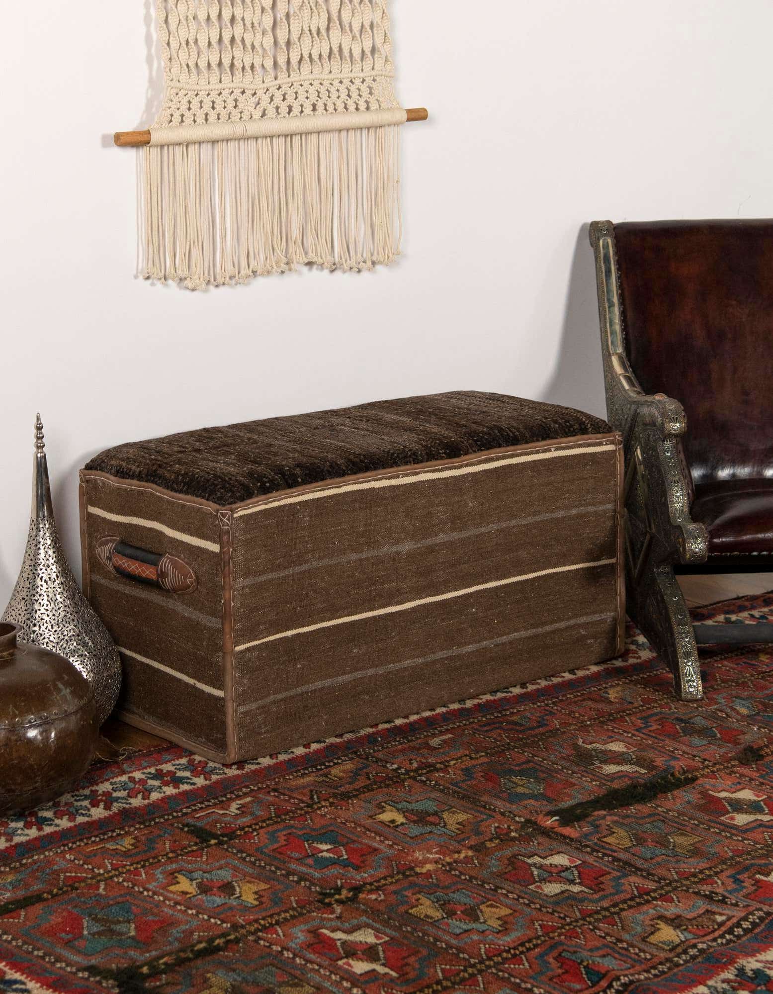 1' 6 x 3' 2 Hand Knotted Furniture Trunk