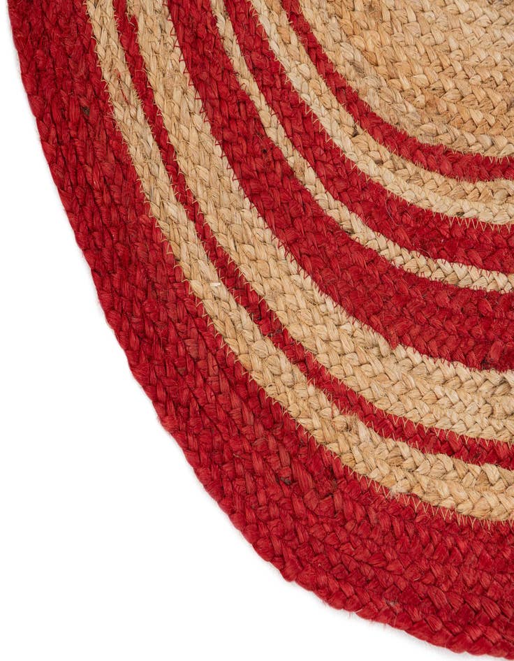 Detail image of 3' x 3'  Hand Braided Christmas Tree Skirt