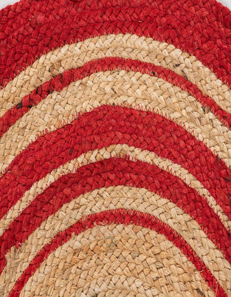 Detail image of 3' x 3'  Hand Braided Christmas Tree Skirt