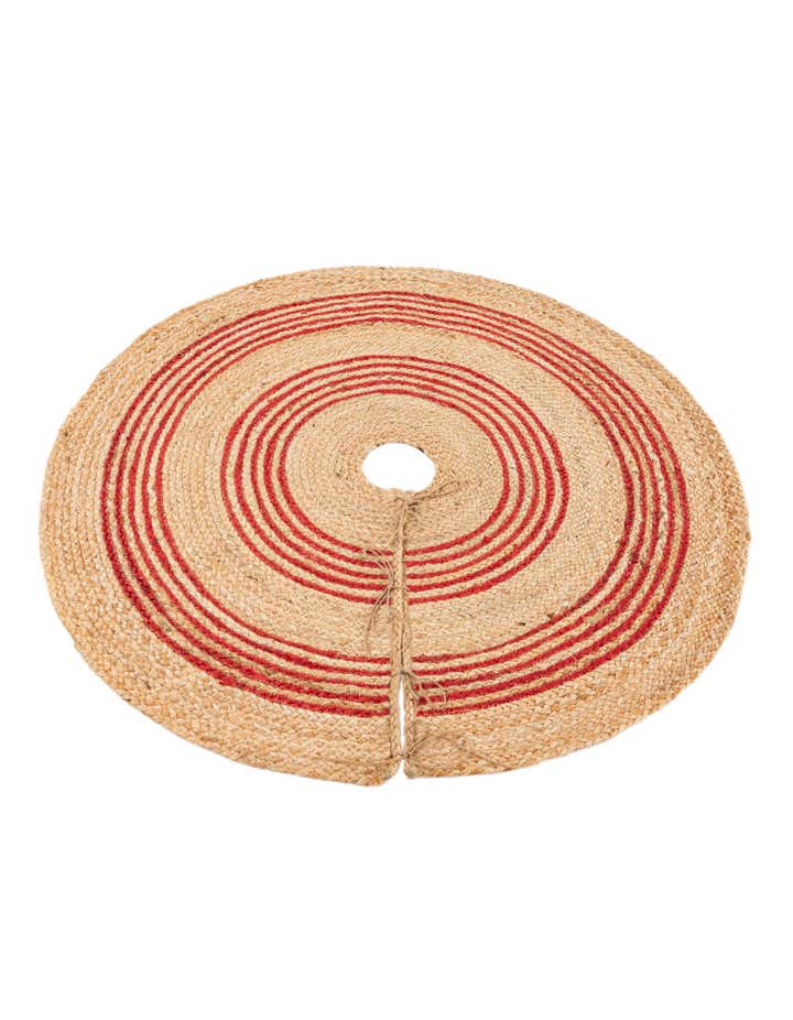3' 7 x 3' 7 Hand Braided Christmas Tree Skirt