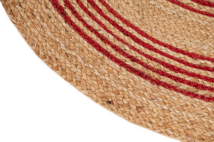 Detail image of 3' 7 x 3' 7 Hand Braided Christmas Tree Skirt