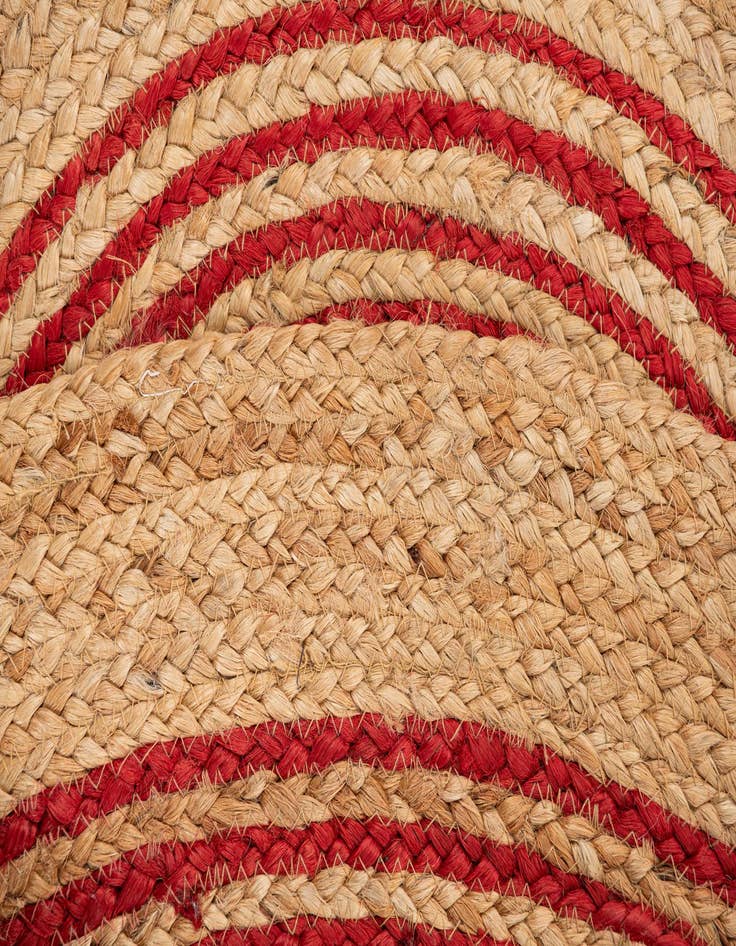 Detail image of 3' 7 x 3' 7  Hand Braided Christmas Tree Skirt