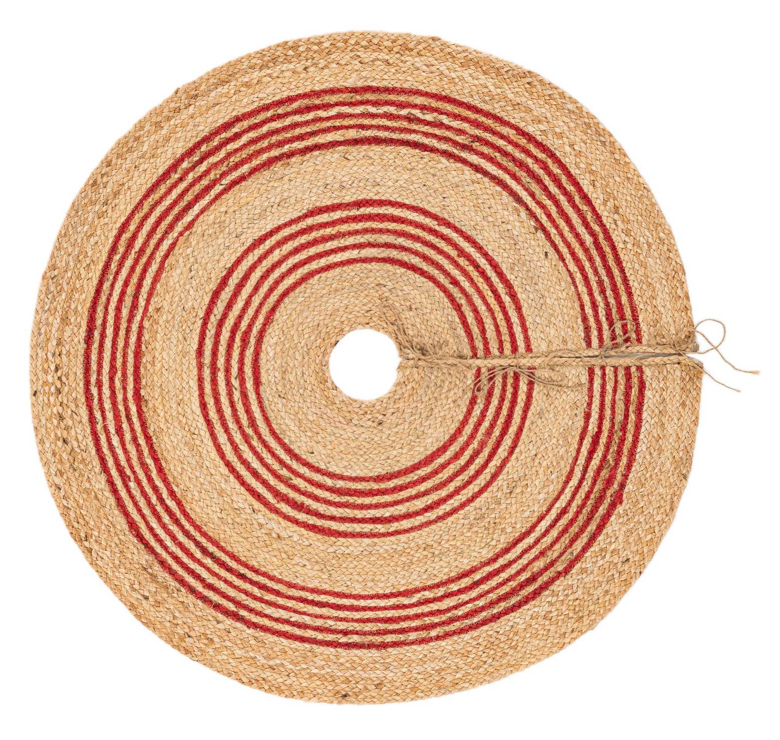 3' 7 x 3' 7 Hand Braided Christmas Tree Skirt