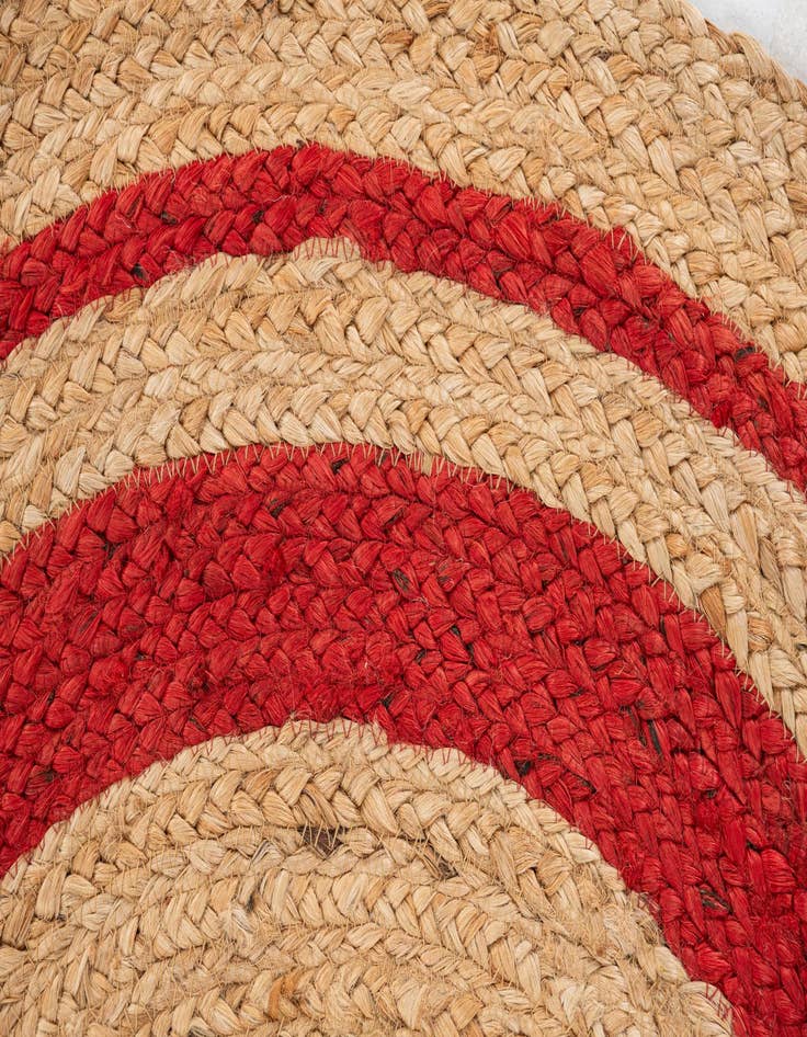 Detail image of 3' 4 x 3' 4  Hand Braided Christmas Tree Skirt
