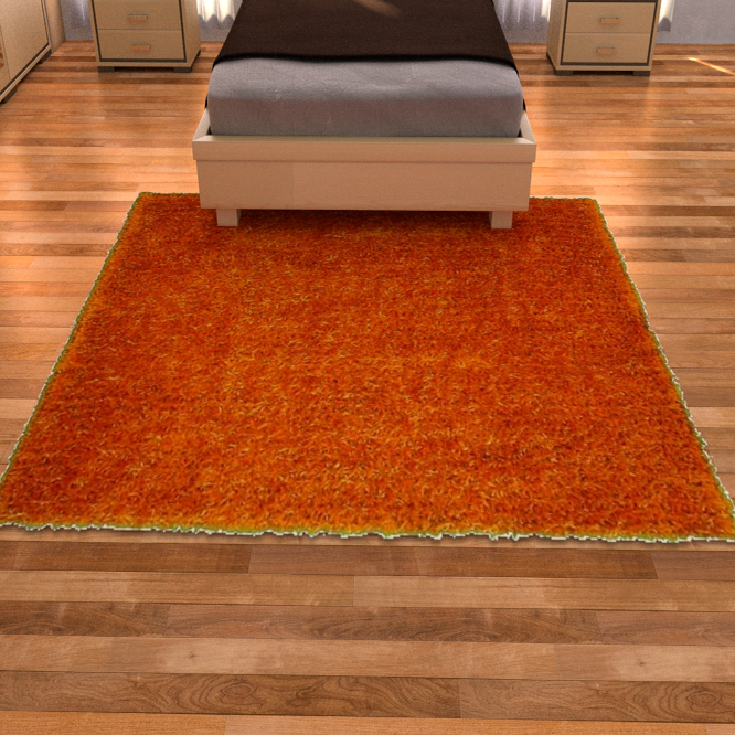 Orange 5' 4 x 7' 8 Solid Shag Rug eSaleRugs