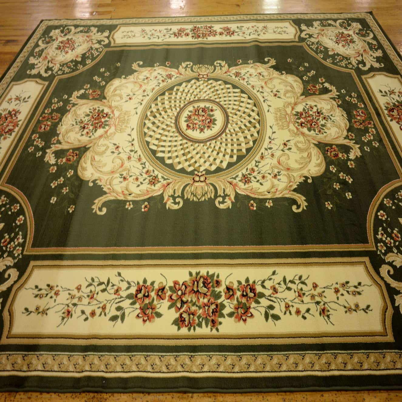 Green 9' 10 x 13' Classic Aubusson Rug eSaleRugs