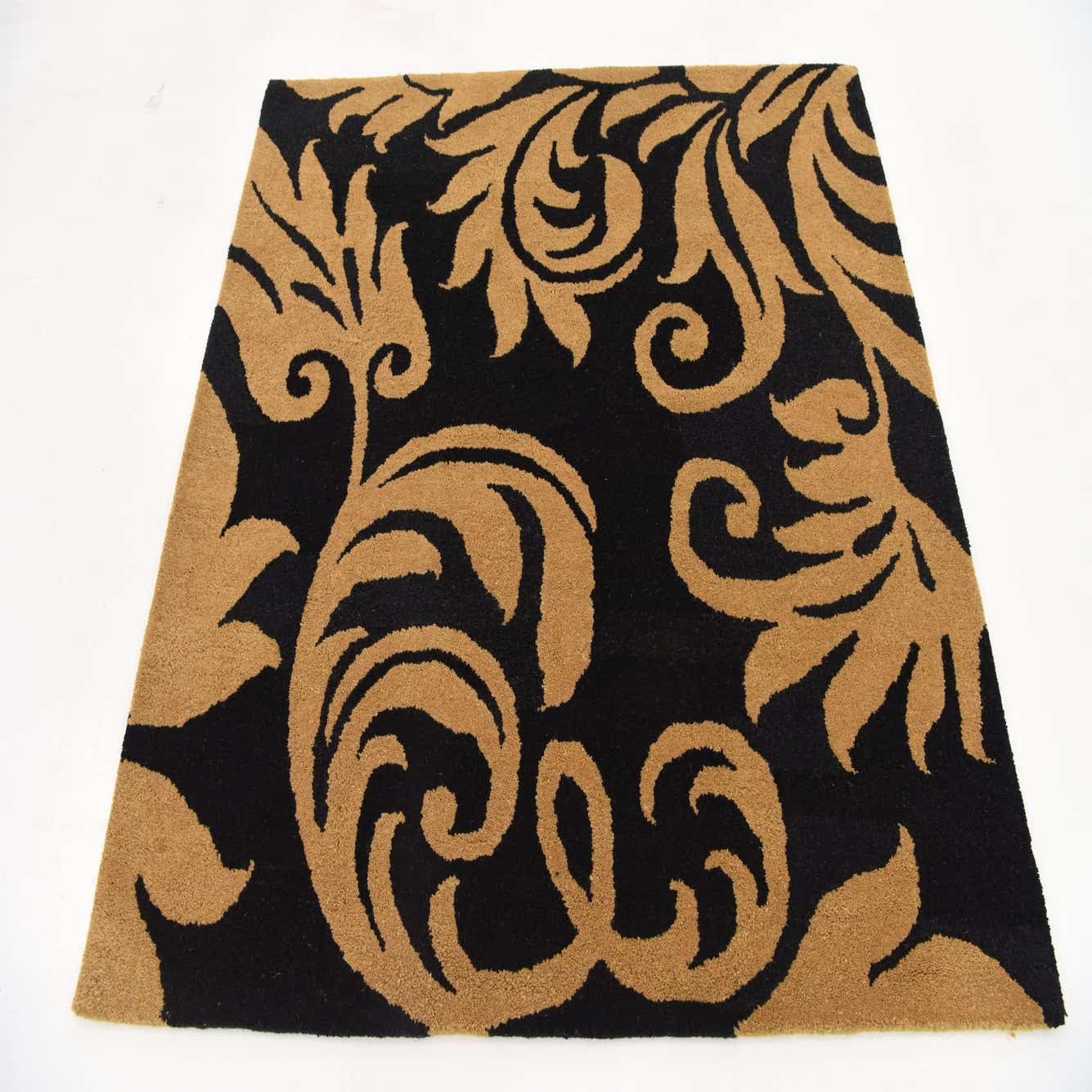 Black 5' x 5' Floral Agra Square Rug eSaleRugs