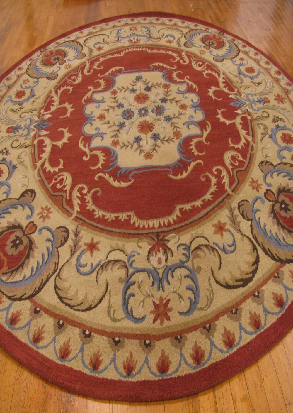 Red 12' 2 x 12' 2 Classic Aubusson Round Rug eSaleRugs