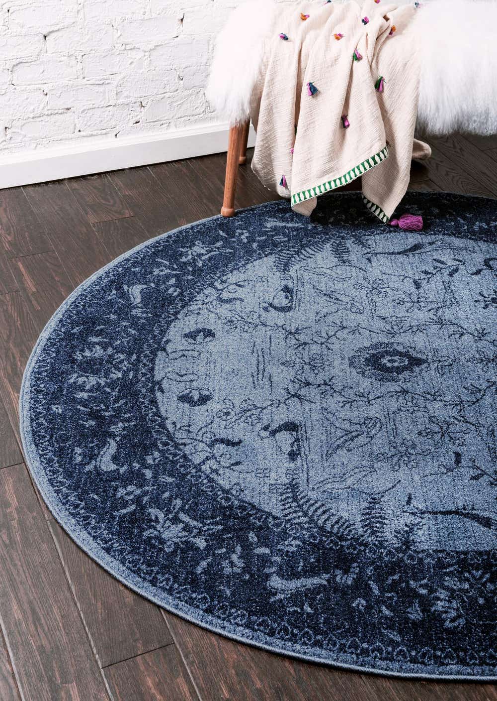 Blue 8' x 8' Vista Round Rug eSaleRugs