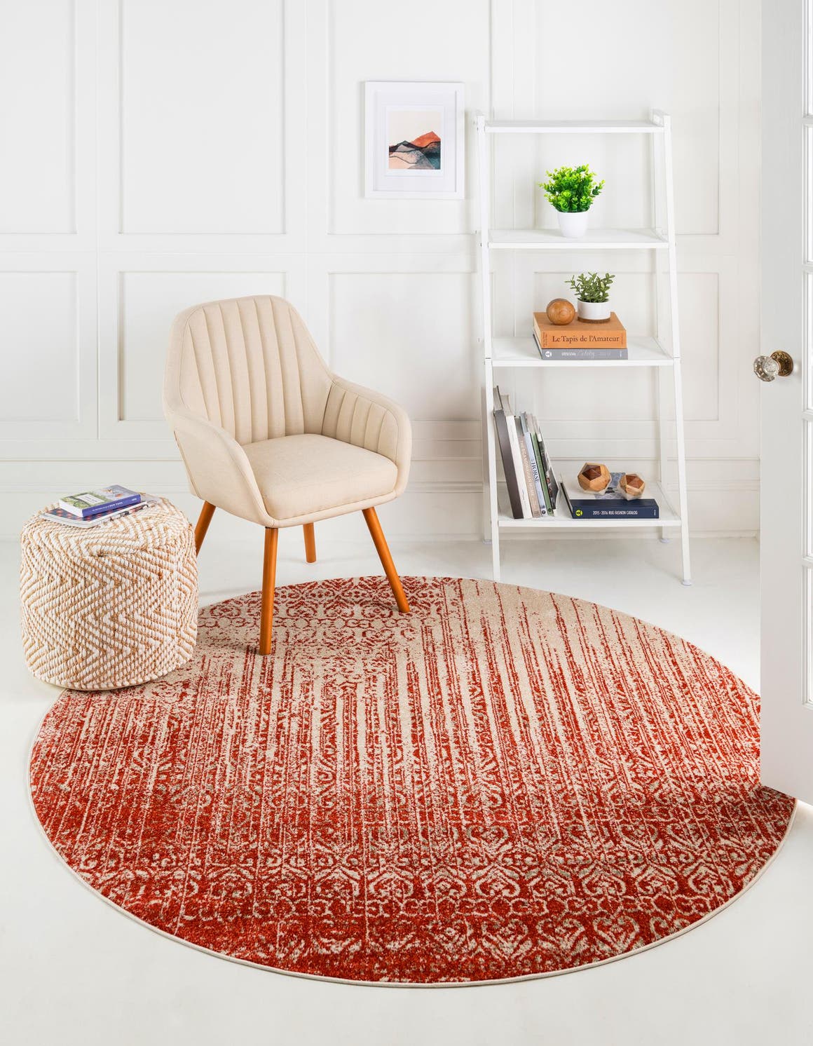Red 8' x 8' Loft Round Rug eSaleRugs