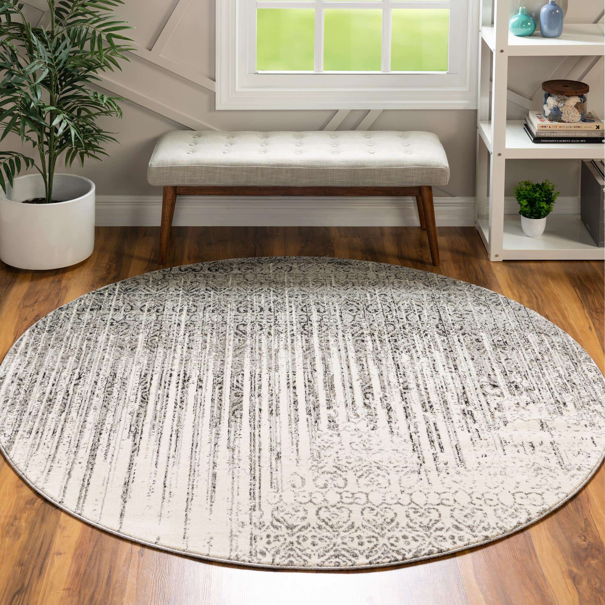 Gray 6' x 6' Loft Round Rug eSaleRugs