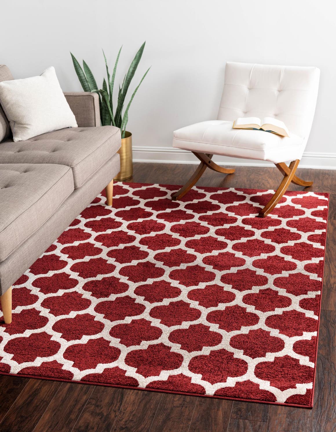 Dark Terracotta 8' x 10' Lattice Rug