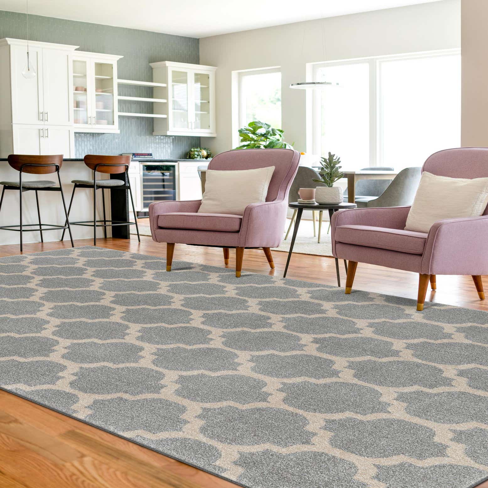 Light Gray 7' x 10' Trellis Rug Rugs.ca