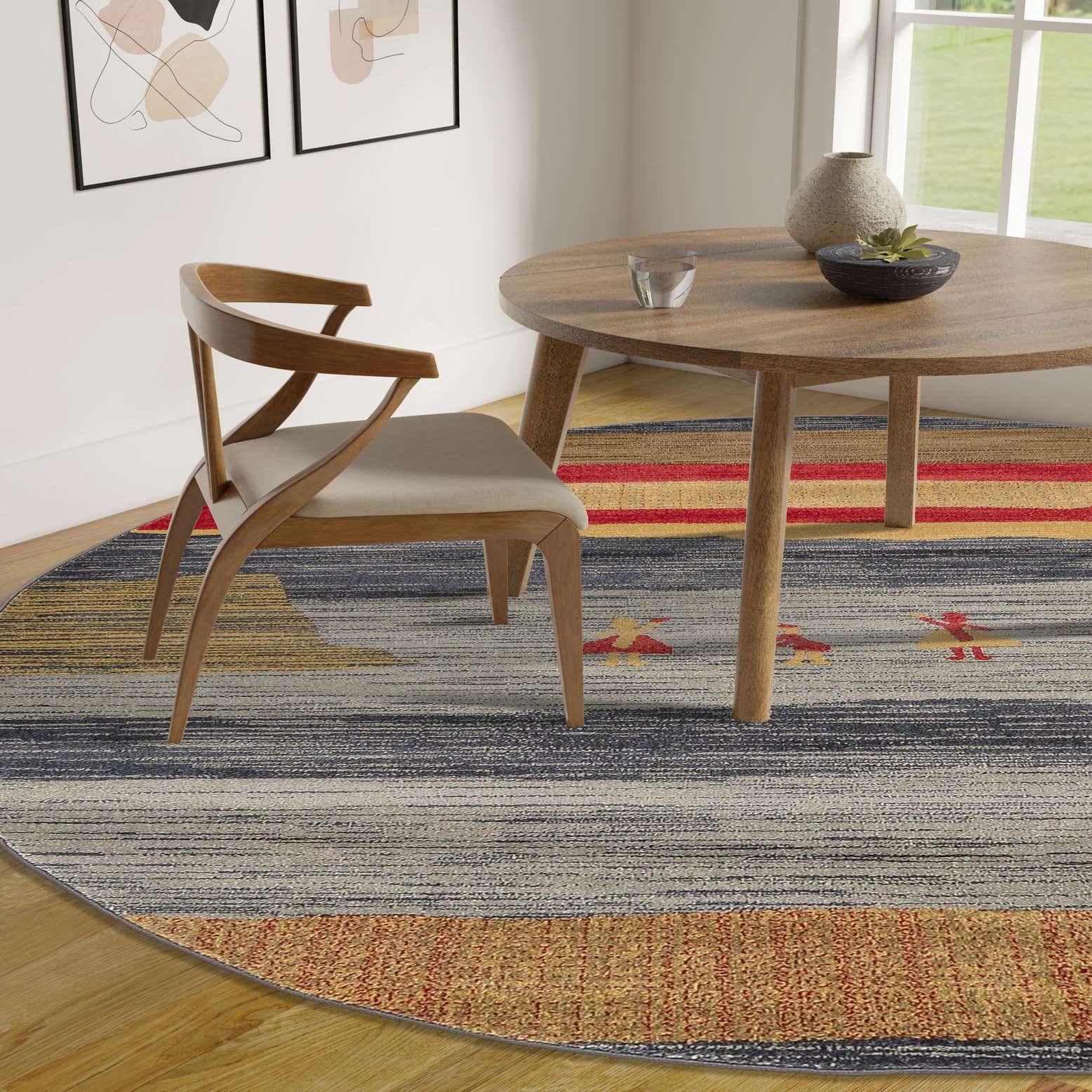 Blue 6' x 6' Kashkuli Gabbeh Round Rug eSaleRugs
