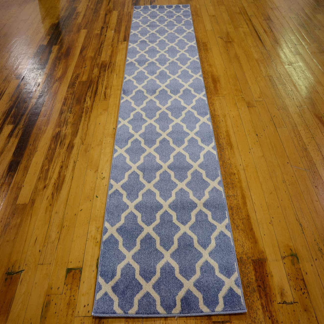 Blue 2' 7 x 10' Trellis Runner Rug eSaleRugs