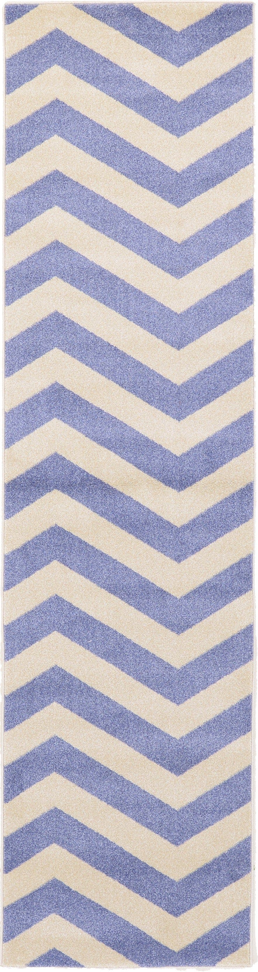Blue 2' 7 x 10' Chevron Runner Rug eSaleRugs