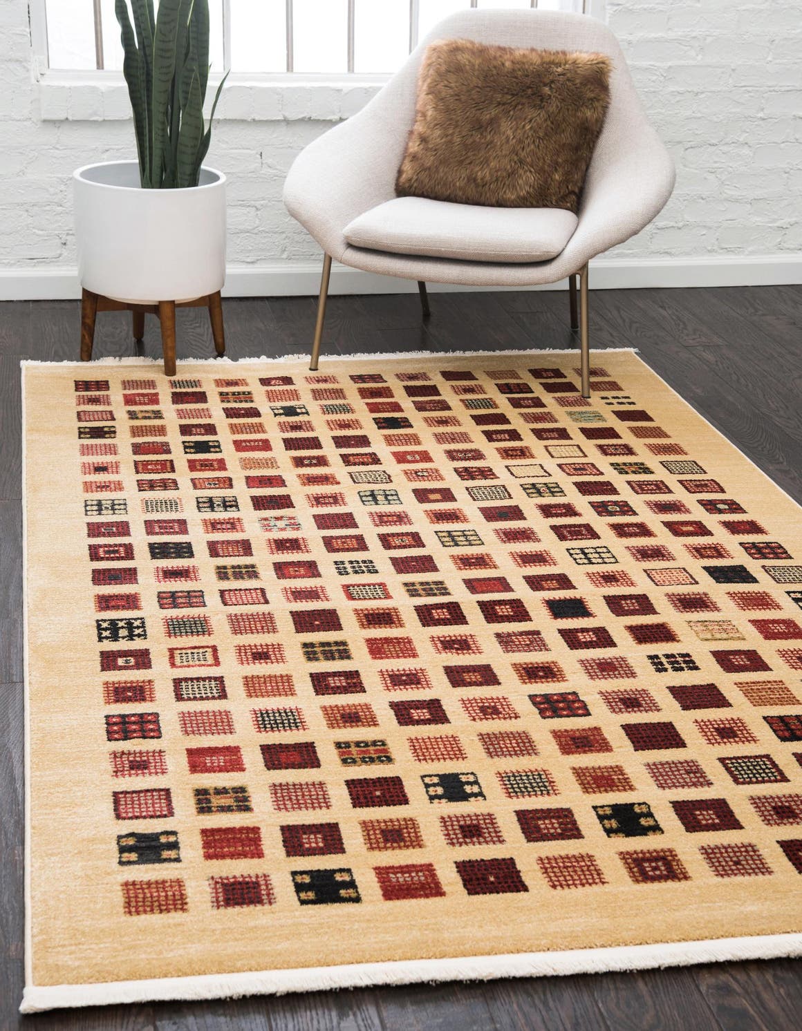 Beige 9' x 12' Kashkuli Gabbeh Rug