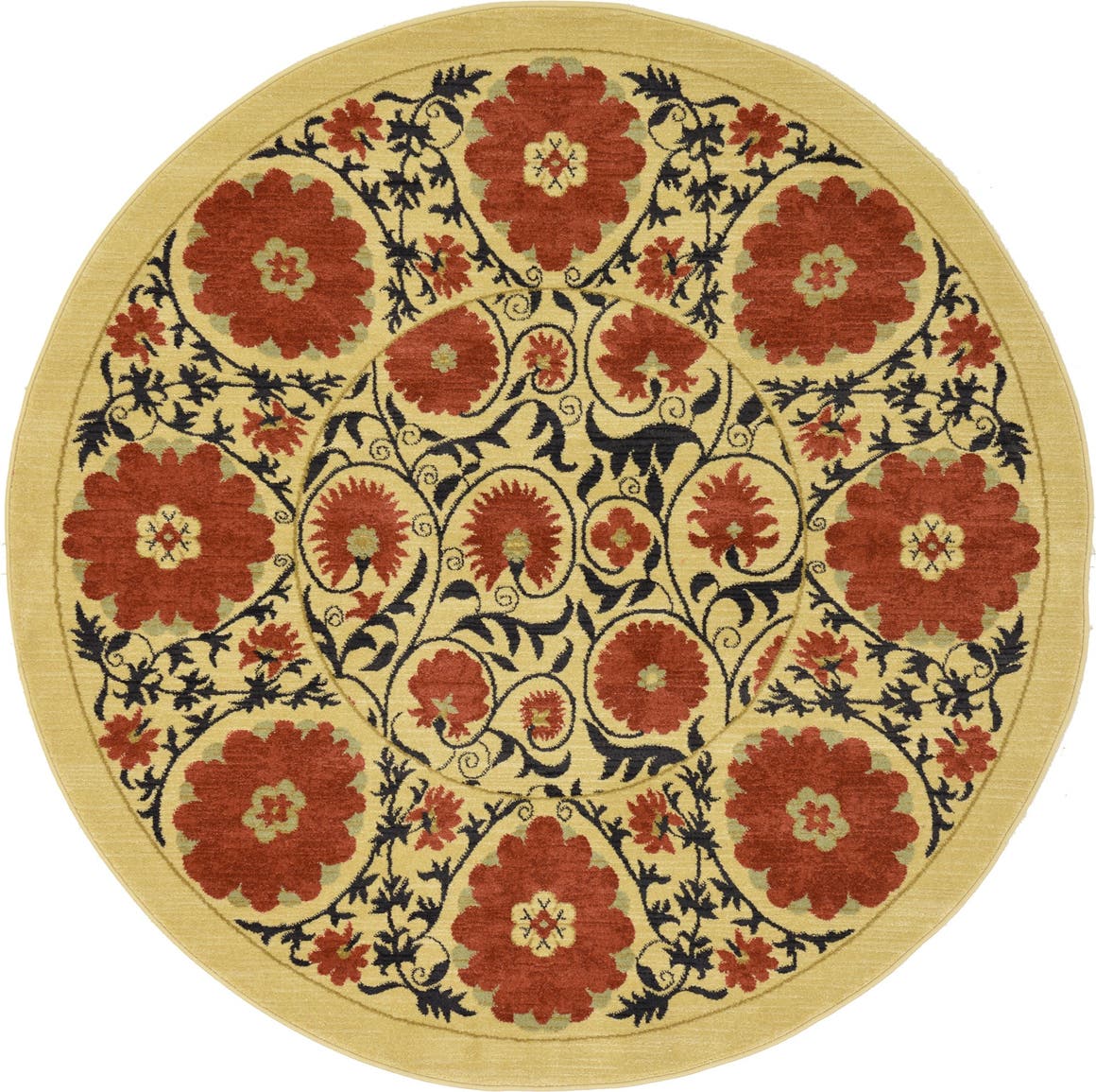 Cream 185cm x 185cm Kensington Round Rug iRugs NZ