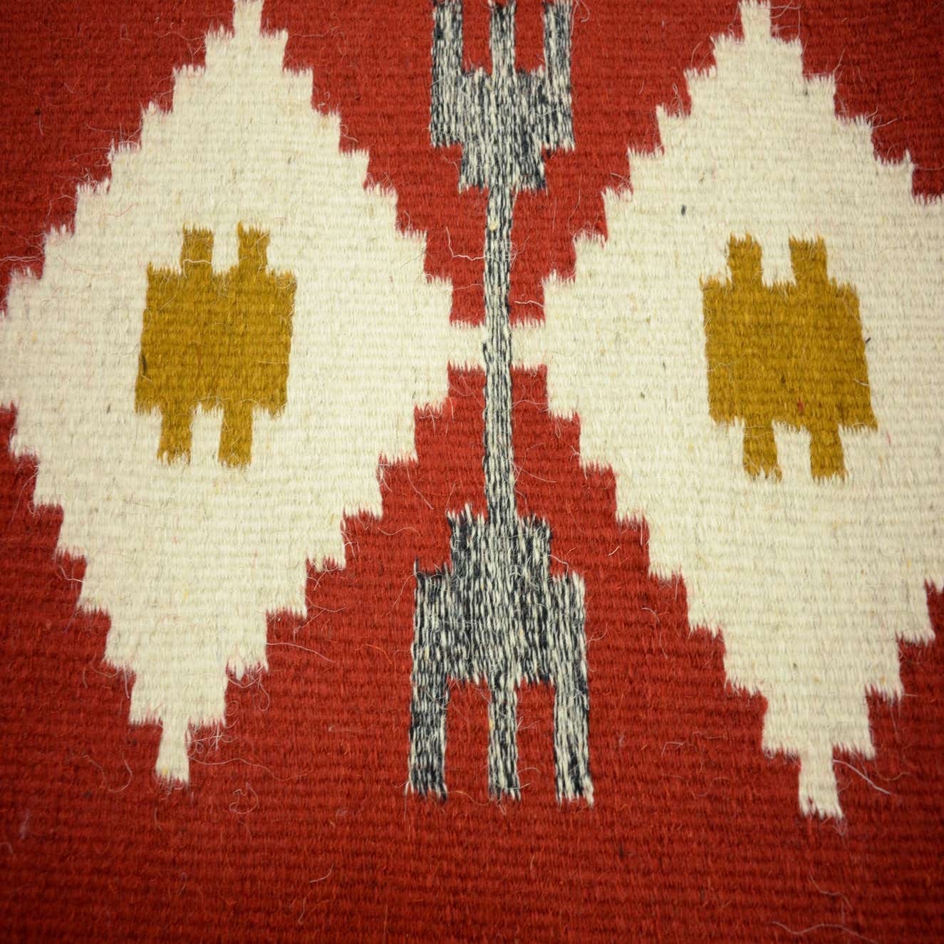 Red 1' 3 x 3' 1 Hand Woven Kilim Dhurrie Wool Rug eSaleRugs