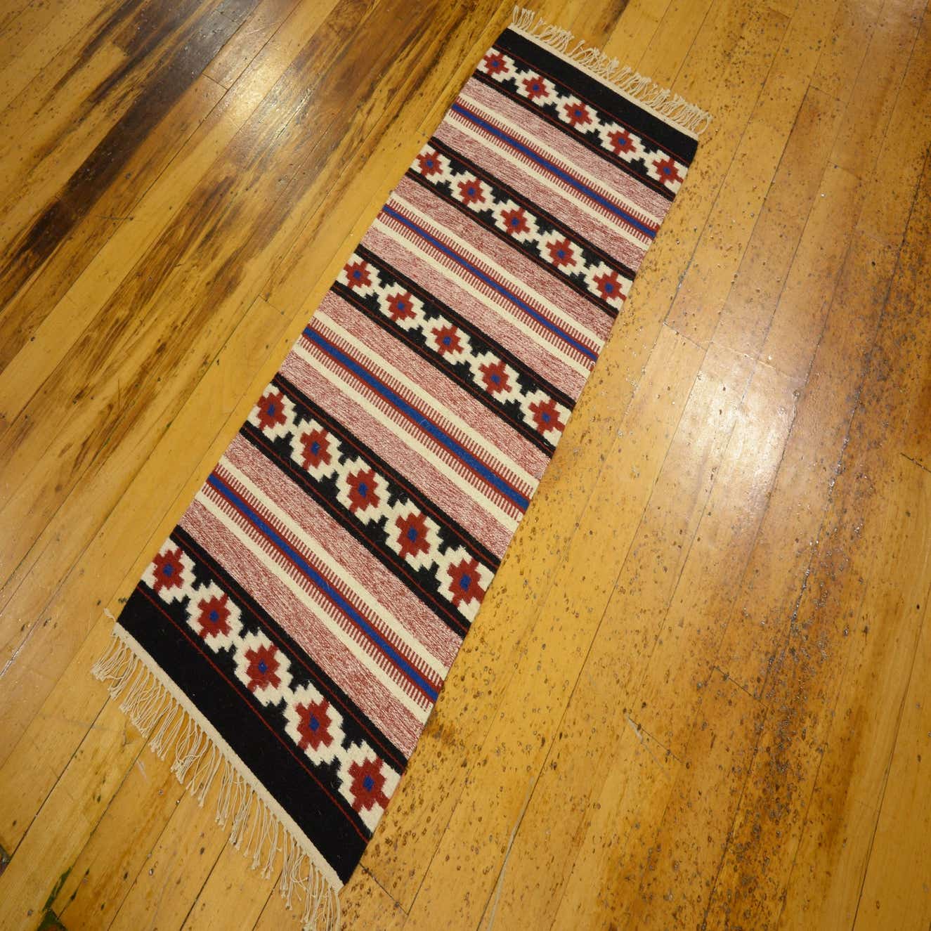 Red 1' 8 x 4' Hand Woven Kilim Dhurrie Wool Runner Rug eSaleRugs