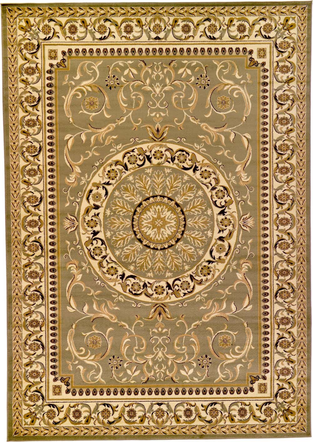 Light Green 9' x 12' 2 Classic Aubusson Rug eSaleRugs