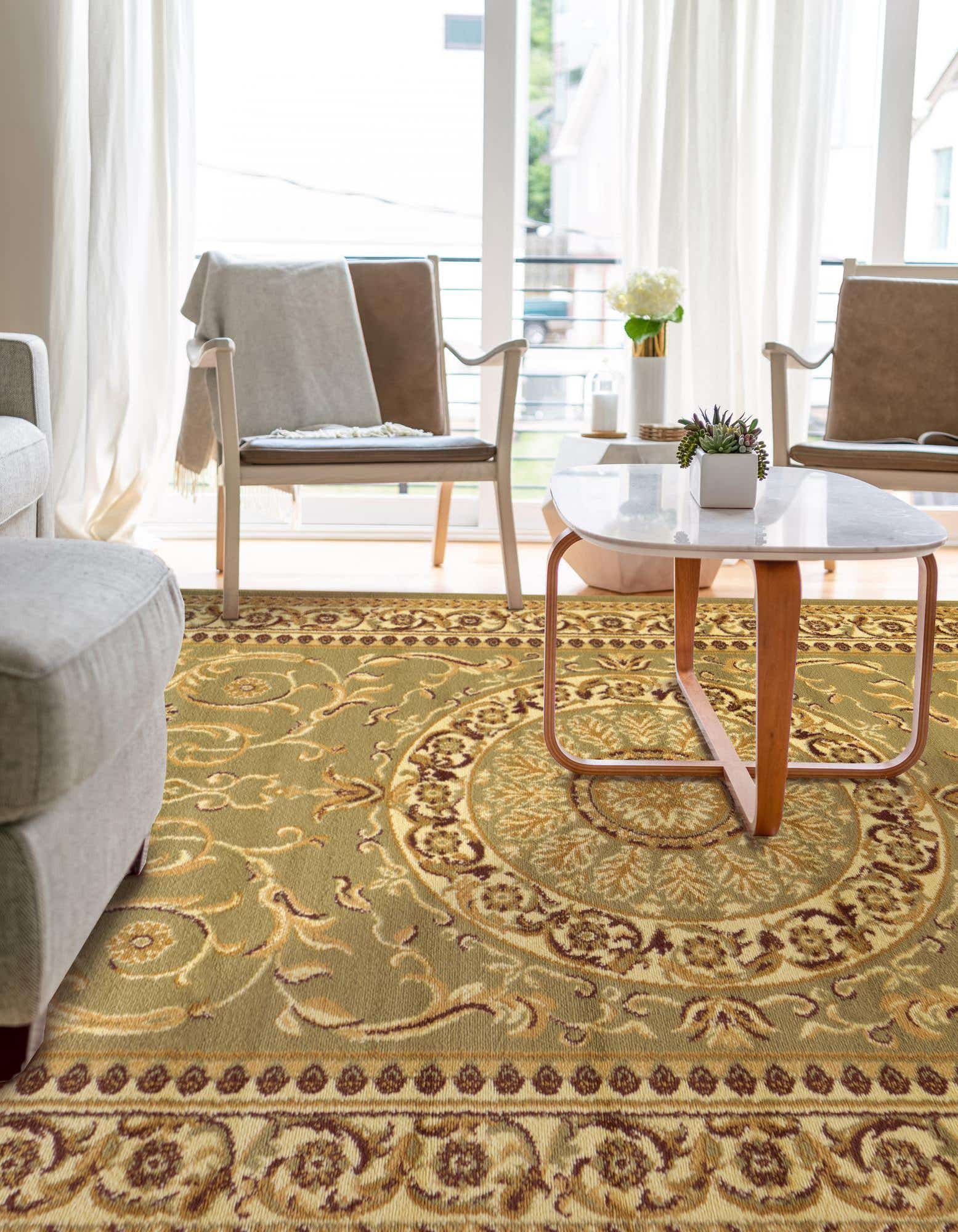 Light Green 9' x 12' 2 Classic Aubusson Rug eSaleRugs