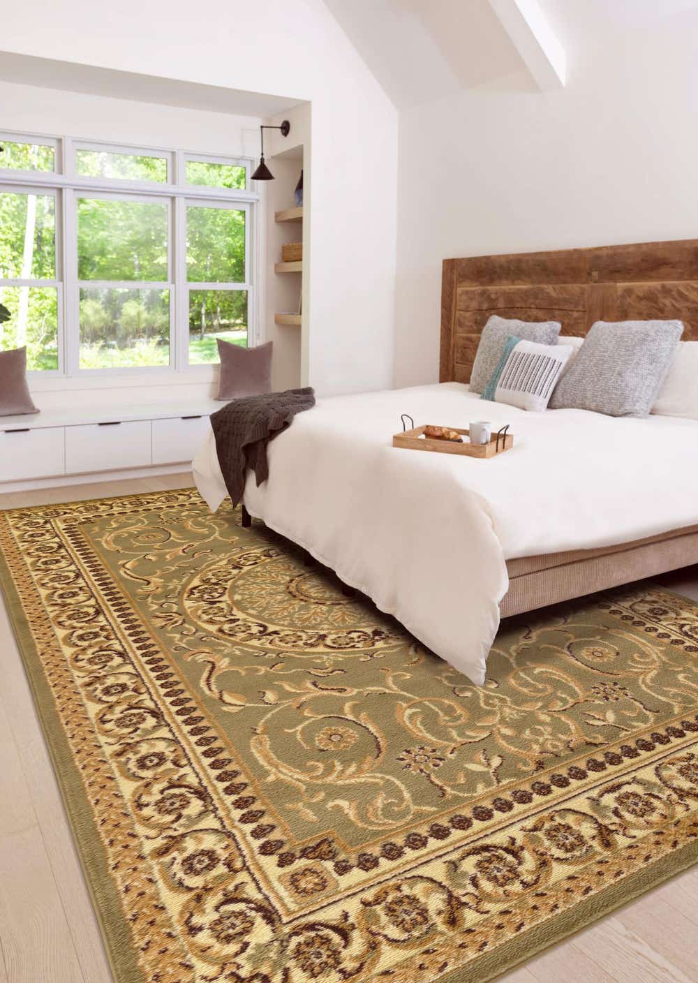 Light Green 9' x 12' 2 Classic Aubusson Rug eSaleRugs