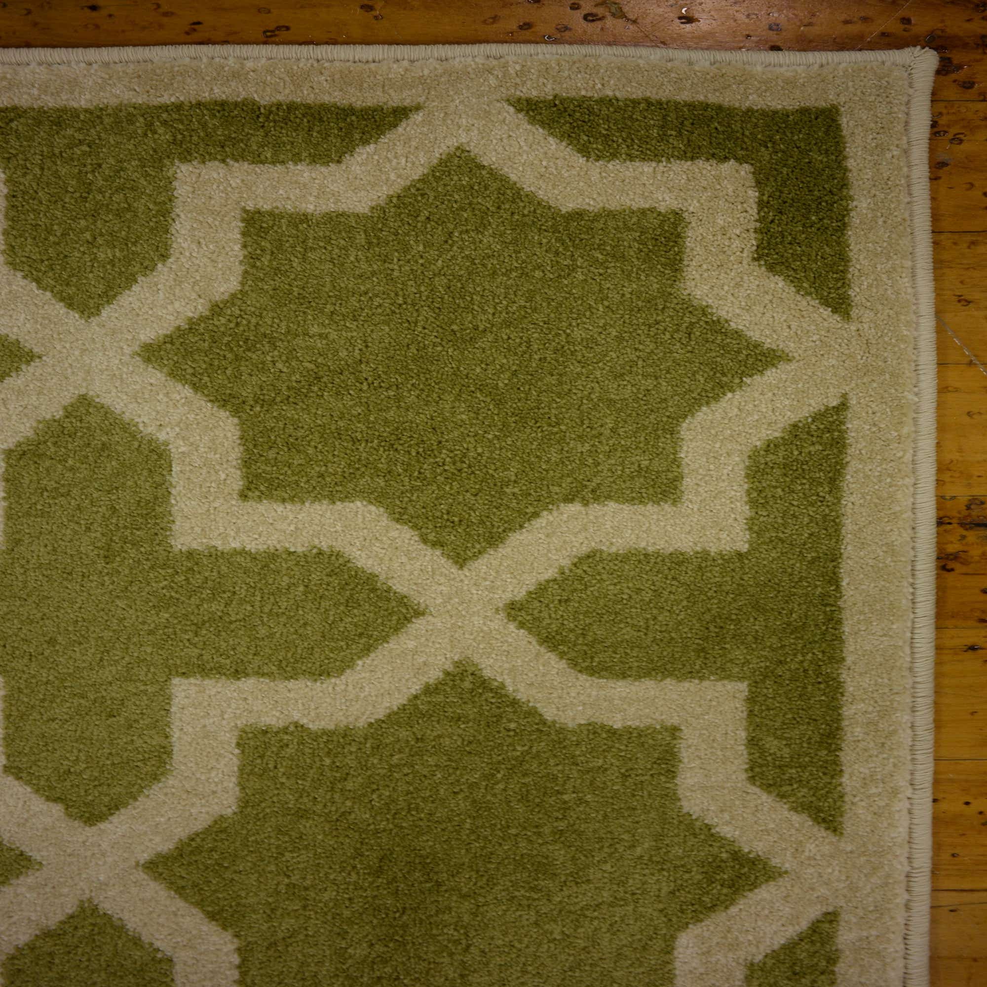 Light Green 2' 6 x 9' 10 Trellis Runner Rug eSaleRugs