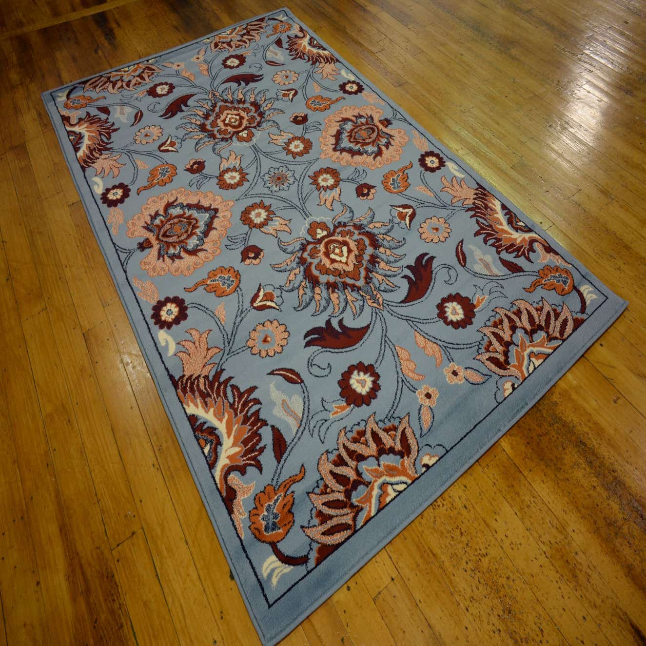 Blue 5' x 8' Damask Rug eSaleRugs