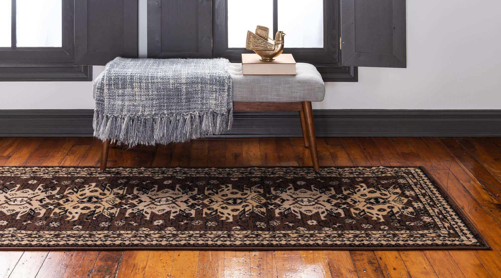 Brown 2 7 X 10 Heris Runner Rug Rugs brown-2-7-x-10-heris-runner-rug-rugs