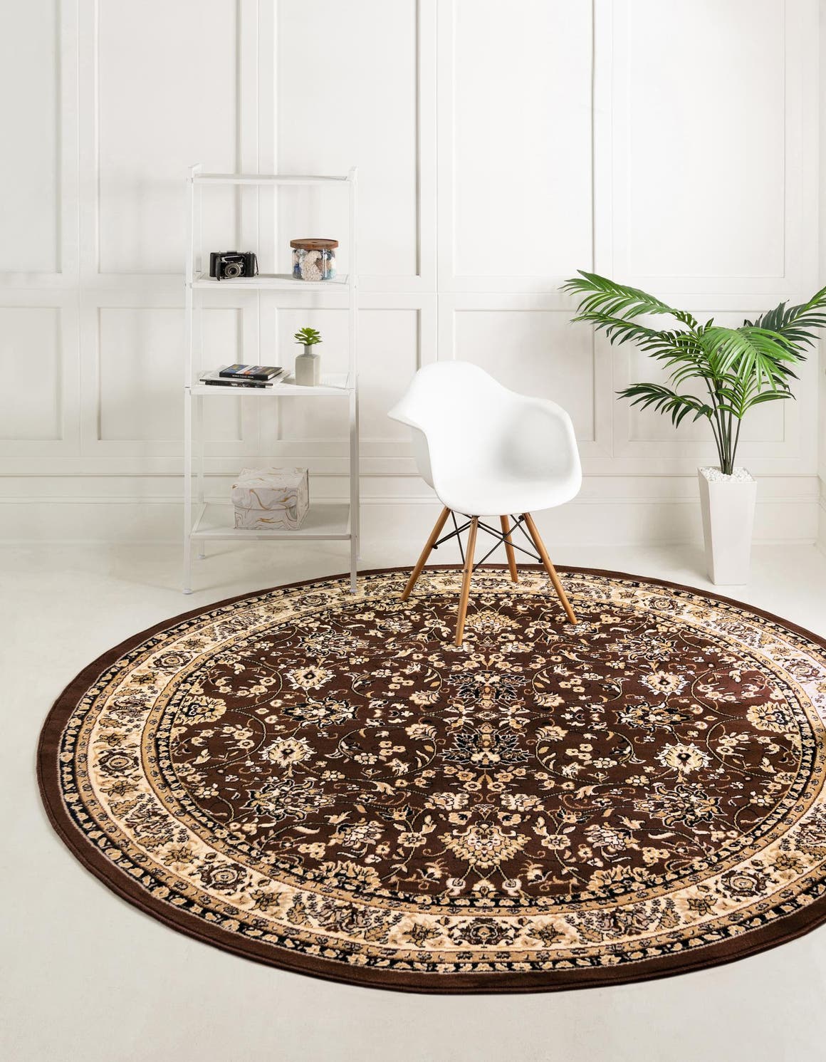 Brown 3' 3 x 3' 3 Yasmin Round Rug