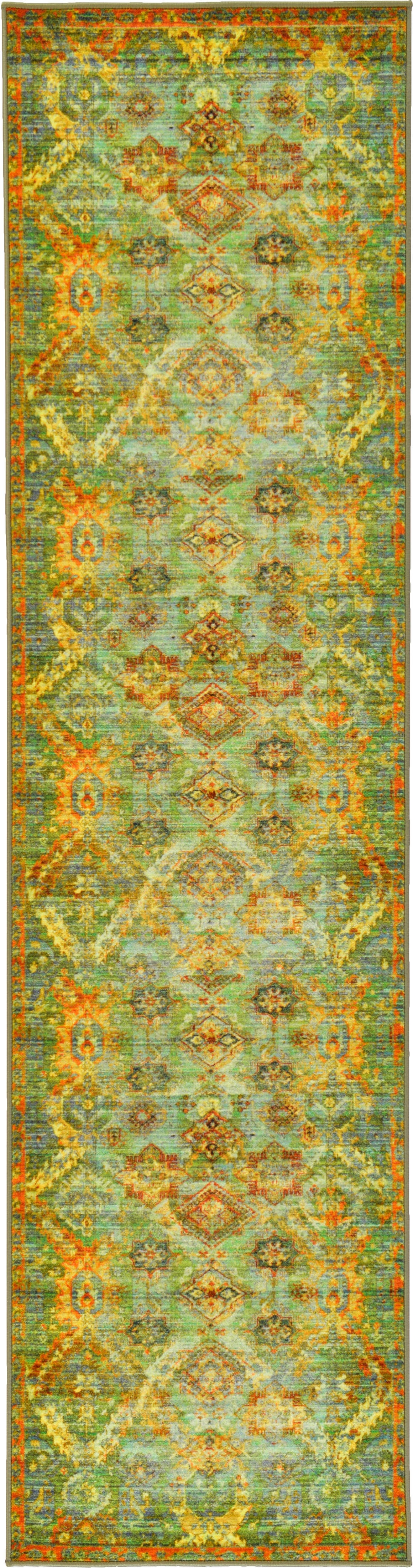 Dark Green 2' 7 x 10' Eclat Runner Rug eSaleRugs