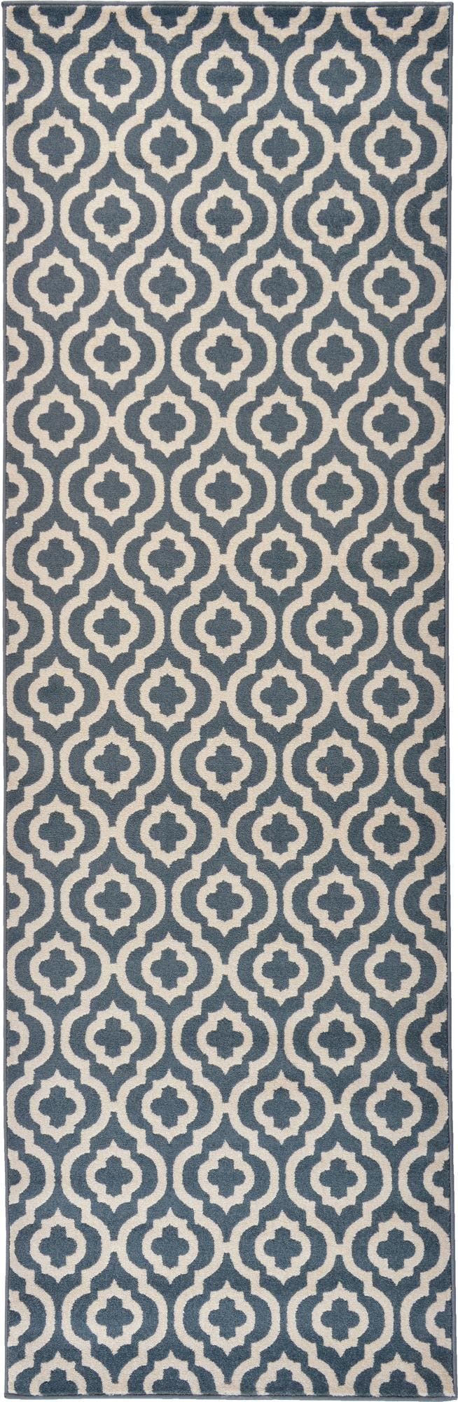 Light Blue 3' 3 x 10' Trellis Runner Rug eSaleRugs
