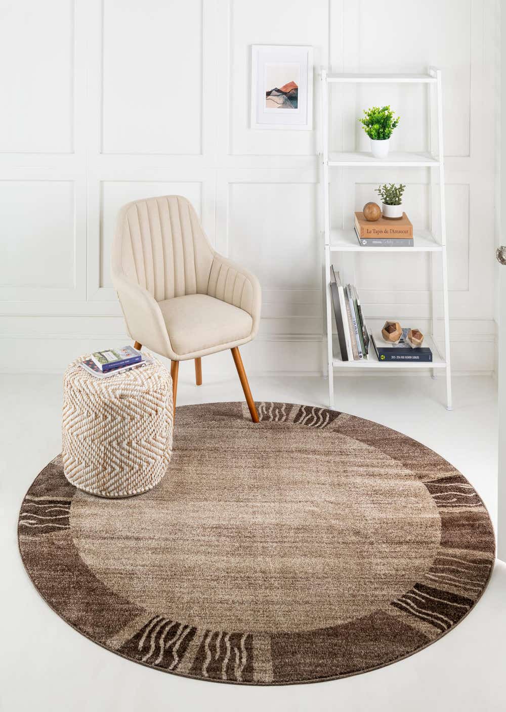 Light Brown 8' x 8' Loft Round Rug eSaleRugs