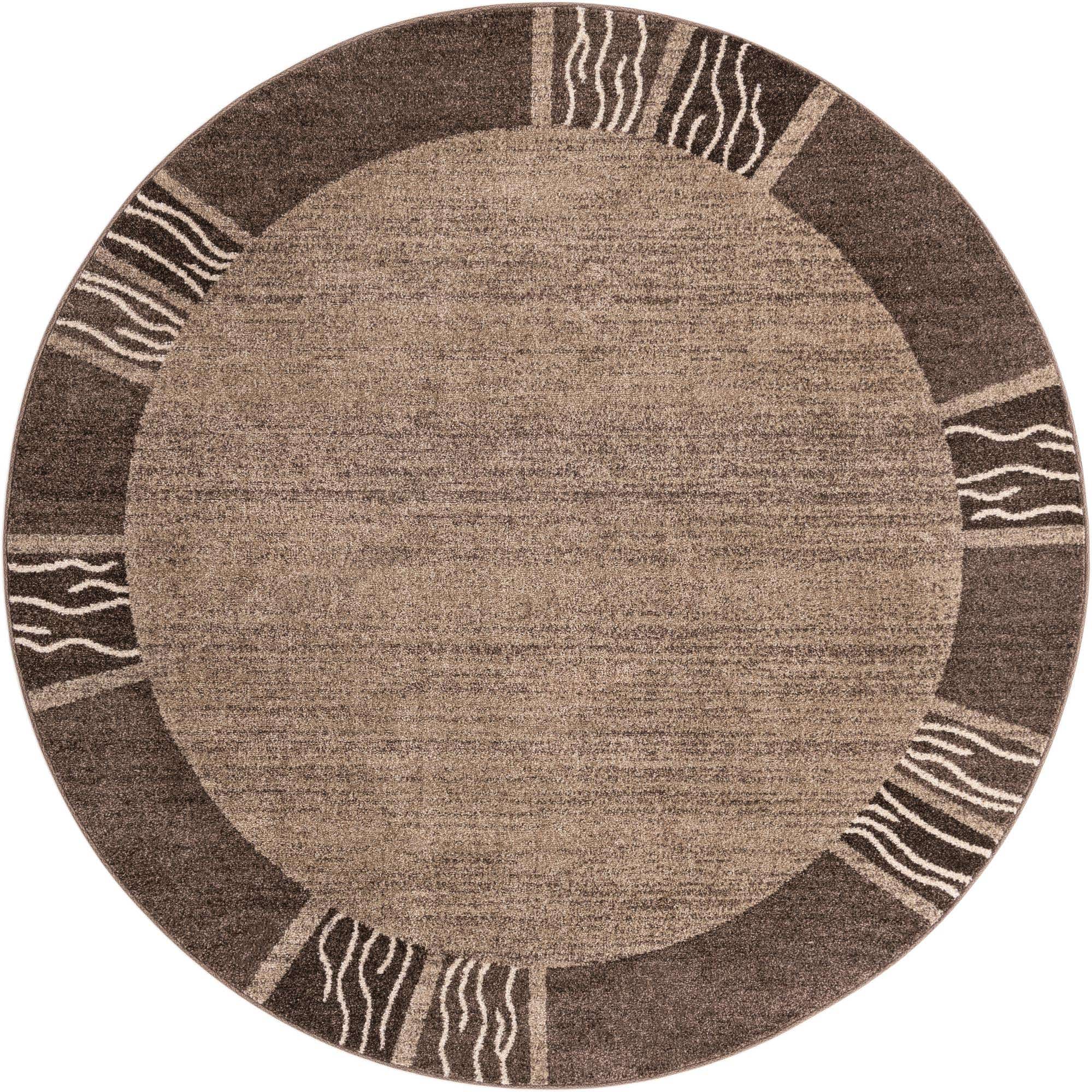 Light Brown 8' x 8' Loft Round Rug eSaleRugs