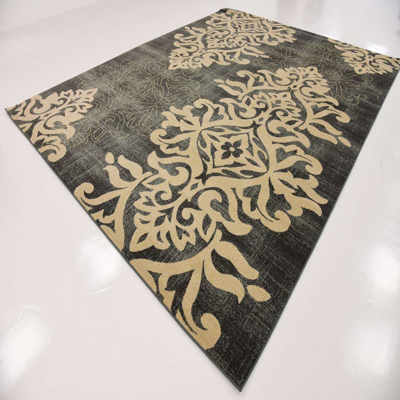 Blue 9' x 12' Damask Rug eSaleRugs