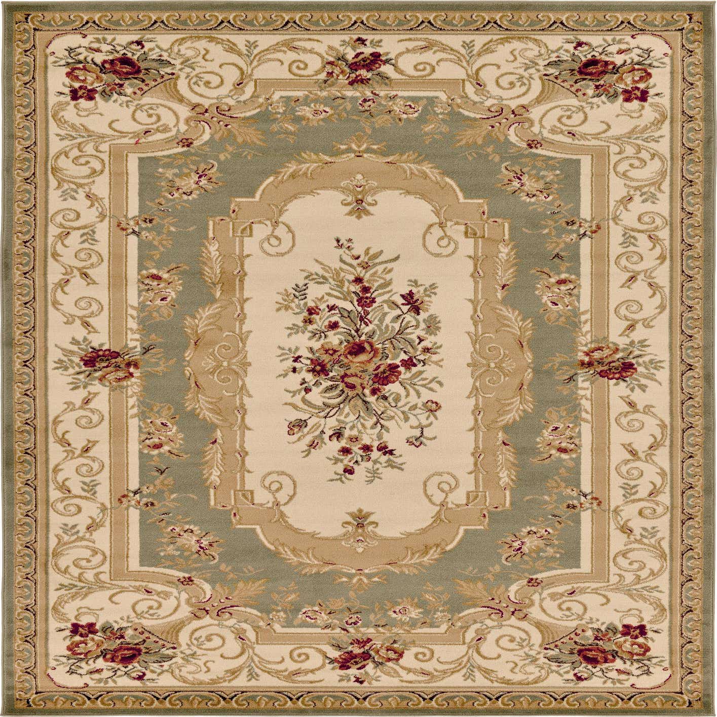 Green 7' x 10' Classic Aubusson Rug eSaleRugs