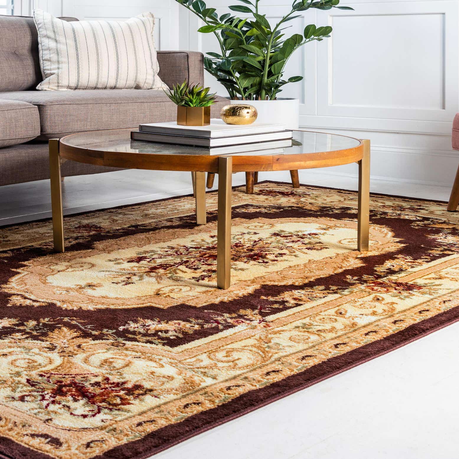 Brown 8' x 10' Classic Aubusson Rug eSaleRugs